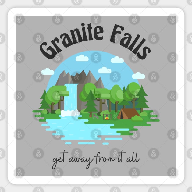 Granite Falls Sticker by Slightly Unhinged